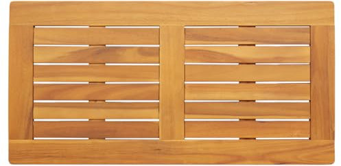 Kangmusi Tischplatte 80x40x2,2 cm rechteckige Tischplatte aus massivem Teakholz,4108093