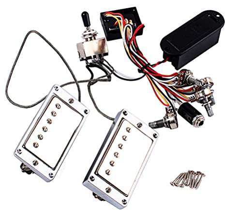 FUNOMOCYA Aktiver Gitarren Humbucker mit Elektronischer Schaltung und Batteriefach Robuster Metall und Kunststoffbau Einfacher Einbau für E-gitarre Zubehör und Abholung