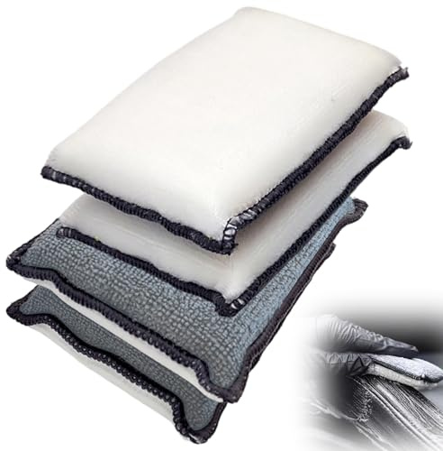 4 Pcs Car Detailing Sponges – Auto Wash Sponges for Cleaning Interior & Exterior, Reusable Car Wash Sponge Pads for Tires, Seats, Dashboard, Home Use, Durable Car Cleaning Accessories Kit