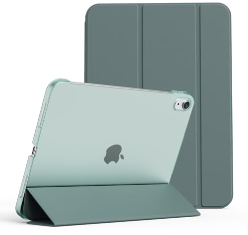 GKABXY Hülle für iPad (A16) 11. Generation 11 Zoll 2025, iPad 10. Generation 10,9 Zoll 2022, Schlanke Stand Stoßfeste Schutzhülle mit Transluzente PC, Auto Schlafen/Wachen, Nachtgrün