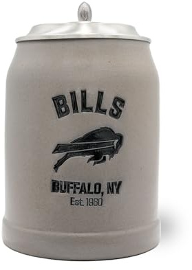 Bavariashop | ®NFL PREMIUM Team-Krug Buffalo Bills | NFL Fankrug mit Team Logo | American Football Sammlerkrug | 0,5 Liter mit Zinndeckel