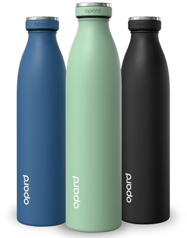 Opard Grip Thermosflasche 750ml, 36h Kalt & 12h Heiß Trinkflasche Edelstahl, Trinkflasche Kohlensäure Geeignet, Metall Trinkflasche, Auslaufsicher isolierflasche für Erwachsene/Kinder Mintgrün