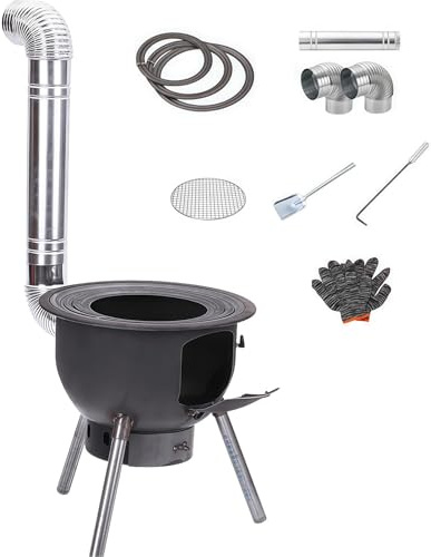 Tragbarer Raketenofen, abnehmbares Design mit winddichten Feuerringen für schnelles, effizientes Kochen im Freien, ideal für Camping, Picknick, Rucksackreisen und Jagd
