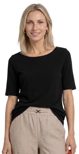 Street One Basic T-Shirt mit U-Boot-Ausschnitt Black 40