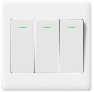 Interruttore Luce Muro, Interruttori Luce 2 interruttori a parete 1/2/3/4 gang 1 via pulsante pannello interruttore luce on/off pulsanti con lampada accessori for la casa(3-Gang)