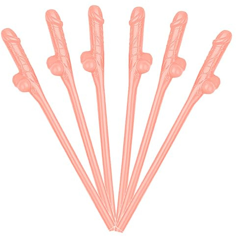 Skin Color Party Straws,10PCS Hen Party Naughty Plastic Drinking Straws Chick,Reusable Straws for Parties, Girls Cocktail Night Novelty Party Accessories for Bar Bachelorette Party Birthday Wedding