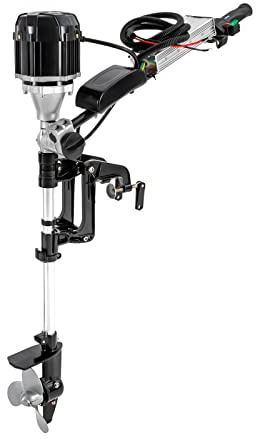 48V 5 PS Aussenborder Elektromotor,1000W Elektromotor Boot Geschwindigkeitsregler mit Aufbewahrungstasche und Klemmvorrichtung, für Schlauchboote, 12km/h
