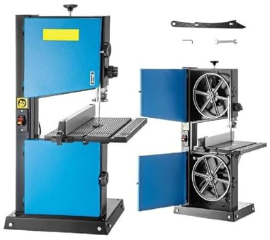 9Inch Bandsaw with Sawdust Port Max Cutting 45° Tilt Benchtop Cable Ribbon Saw 300W Woodworking Table Band Sawing Machine for Beginners DIY