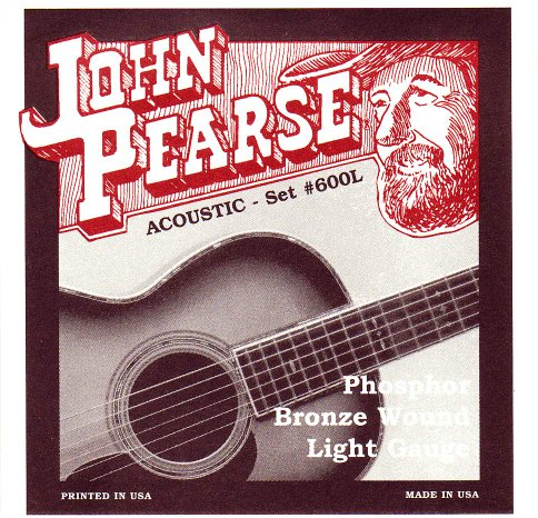 John Pearse 600L - Juego de cuerdas para guitarras acústicas (bronce fosforoso ligero)