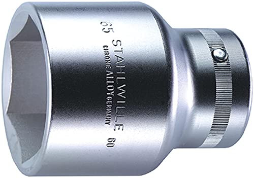 Stahlwille 06010075 1 Square Drive Hex Socket - 75mm Size, Chrome Alloy Steel, Chrome Plated, Thin-Walled for Tight Spaces, Ratchet Compatible, Made in Germany