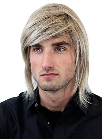 WIG ME UP - GFW892-18T22 Perücke Männer gemischtes Blond Lang Seitenscheitel