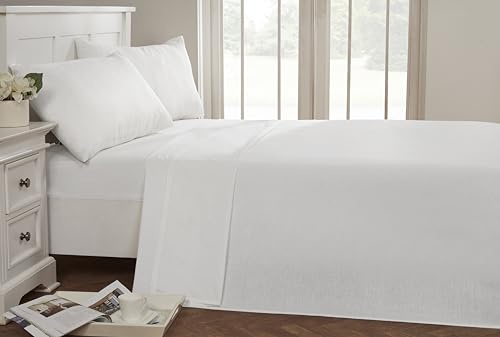 Rapport Home 56 Pick Non Iron Flat Sheet - White Double Flat Sheet