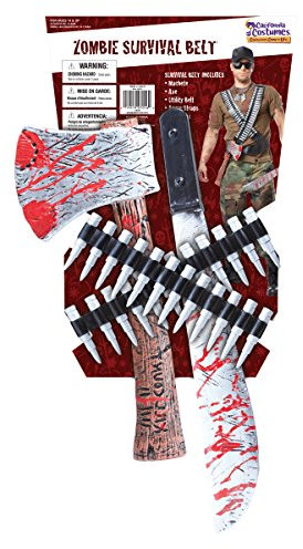 California Costumes Zombie Hunter Kit da uomo, nero/argento/rosso, taglia unica