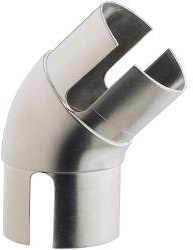 Rothley Handrail 135 Degree Elbow - Brushed Nickel Finish Internal fit x 1 | Internal-fit steel joint securely links indoor bannister staircases, compatible with any 40mm diameter tubes.