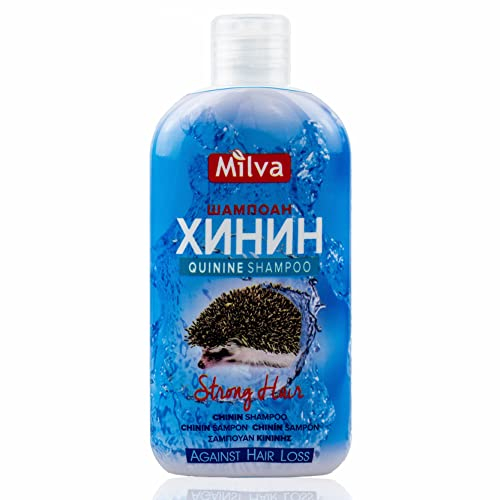 MIlva Chinin Shampoo gegen Haarausfall 200 ml - für besseres Haarwachstum, Haarausfall-Shampoo für Männer und Frauen, Haarwuchsmittel Haarshampoo mit Chinine, Haarpflege für mehr-Haare auf dem Kopf