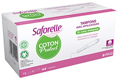 Saforelle COTON Protect - Tampons avec Applicateurs en coton Biologiques - Lot de 2 x 16 Tampons NORMAL