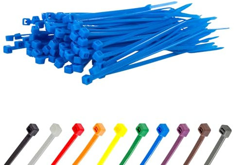 Gocableties Small Blue Cable Ties, 100mm x 2.5mm, Pack of 100, 4” Premium Nylon Zip Ties, Plastic Tie Wraps, Secure Self-Locking Mechanism, for Home, Garden, Office and DIY