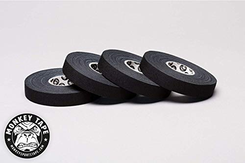 Monkey Tape Jiu Jitsu Sport-Fingerband, 1,3 cm x 15 m, Schwarz, 4 Stück