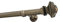 Sento 25mm Metall Gardinenstange Vorhangstange 1-läufig Messing Antik Classic 160 cm (1x160cm) BAROCCO