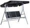 Outsunny 3 Seater Swing Chair, Garden Swing Bench with Adjustable Tilting Canopy, Breathable Mesh Seat and Heavy Duty Metal Frame for Patio, Yard, Black