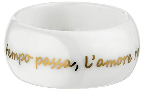 GILARDY AMO-R5WHWG19 Amore per sempre Ring R5 aus weißem Keramik mit italienischem Liebeszitat in Weißgold (18 Karat (750) Ringgröße 60 (19.1))