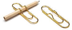PELEG DESIGN - Clippen Stifte-Clip für Notizbücher | Bleistift-Halterung | Büroklammer Optik | Notebook Stifthalter aus Metall | Gold Pen Clip | Stifthalterung | Geschenk an Weihnachten, Geburtstag