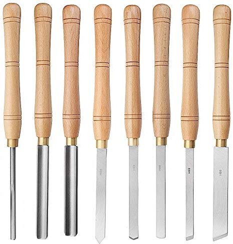 RanDal High Speed Steel Lathe Chisel Wood Turning Tool Mit Wood Handle Woodworking Tool - B