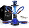 REANICE Chicha 2 Tuyau fumée Narguilé Ensemble Complet en Verre Foyer Bleu Vase de Qualité 11.2inch Kit D’initiation …