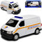 Volkwagen T6 Emergency Weiss Transporter Kasten Version T5 Ab 2. Facelift 2015 ca 1/43 1/36-1/46 Welly Modell Auto mit individiuellem Wunschkennzeichen