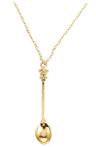 Snuff Spoon Necklace Vintage Mini Scoop Pendant Neck Chain for Ladies