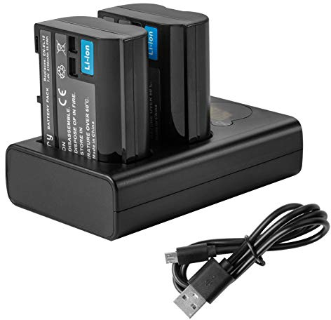 2X EN-EL15 EN-EL15A Batteria di Ricambio Compatibile con Nikon d750 d7200 d7100 d800 d850 d810 d610 d500 Batteria e More