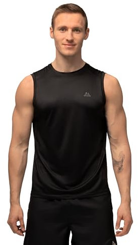 DANISH ENDURANCE Tank Top for Men, Gym Running Vest, Athletic Sleevless Tshirt, 1 or 2 Pack, Black, Medium