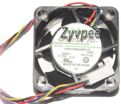 Zyvpee® 1U Server Fan 40mm U40G12BS4AB5-57 A251 12V 40mm 0.12A 4Wire U40G12BS4AB5-57A251 Cooling Fan