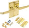 Jiyo.Outdoor Polished Brass Straight Interior Door Handle Set Backplate 120mm x 40mm - Internal Victorian Latch Kit with Tubular Latch and Hinges