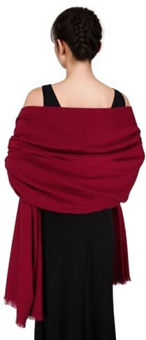 SWAT PANY Schal Burgund Damen Winter Schals Tücher für Damen Pashmina Winterschal Stola Damen für Festlich Abendkleid