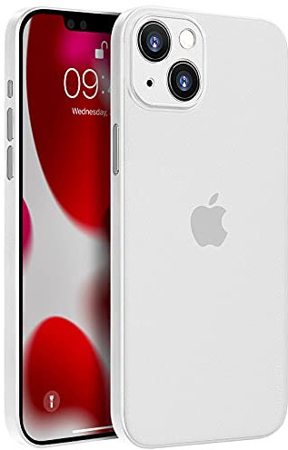 Memumi Ultra Slim 0.3 mm Case for iPhone 13, Matte Finish Extra Thin Case - Anti-Scratch and Fingerprint Resistant - Transparent White (6.1'')