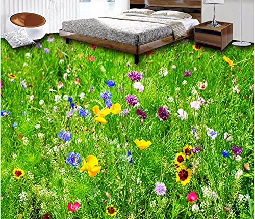 Benutzerdefinierte Größe 3D Fototapete Bodenbelag Pvc Badezimmer 3D Raum Boden Dekoration Wandbild Vinyl Tapete Wohnkultur Aromatisches Gras-250 * 175Cm