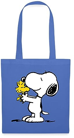 Spreadshirt Peanuts Snoopy Und Woodstock Stoffbeutel, One size, Hellblau