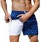 Arcweg Bañador para Hombre con Forro de Compresión 2 en 1 de Secado Rápido con Forro Corto Pantalones Cortos de Surf Elásticos con Bolsillos con Cremallera L