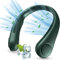 HEGEHE Ventilador de Cuello Portátil, Ventiladores de Recarga USB Manos Libres sin Aspas, Diseño de Auriculares, Enfriamiento, Adecuado para Viajes de Oficina Deportes al Aire Libre (Verde)
