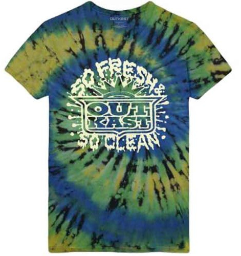 Outkast T Shirt So Fresh Logo Official Unisex Tie Dye Green M
