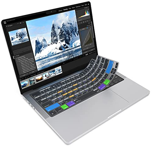 JCPal Adobe Lightroom Tastaturabdeckung für Apple MacBook Pro 14 Zoll und MacBook Pro 16 Zoll (M1-M4 Modelle) und MacBook Air 13 Zoll und MacBook Air 15 Zoll (M2-M4 Modelle) (US-Layout)