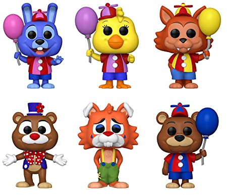 Funko Pop! Five Nights at Freddy's FNAF Circus: - Set of 6 - Balloon Bonnie, Balloon Chica, Balloon Foxy, Balloon Freddy, Circus Foxy and Circus Freddy