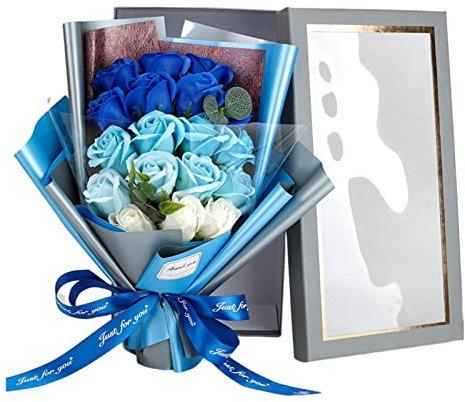 Seife Blumenstrauß, Duft Badeseife Rosenblume, Seifenstrauß Muttertagsgeschenk mit schwachem Duft für Muttertag Valentinstag