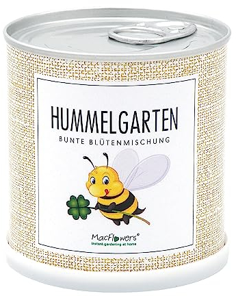 MacFlowers® | Kleines Anzuchtset mit bunten Schmuckkörbchen | Hummelgarten | Nachhaltiges Geschenk mit 3 Sorten Cosmea in intant Gardening Blumendose