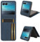 COQUE Motorola Razr 40 Ultra Etui à Rabat, Etui Portefeuille Porte-Cartes de Visite Magnétique Multi-Slot latéral, Housse de Téléphone à Rabat pour Motorola Razr 40 Ultra-Bleu