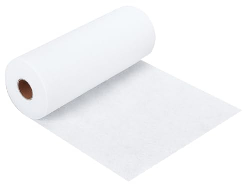 BENECREAT Iron-On Fusible Fleece Interfacing, 30cmx9m White One-Sided Loft Fusible Fleece, Medium Weight for Sewing Quilting Tote Bags Home Decor