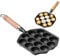Topyond Takoyaki Pfanne,14 Löcher 3.8cm Loch Antihaft Pfanne Gusseisen mit Abnehmbarem Griff,Takoyaki Maker,Taiyaki Pfanne,Poffertjes Pfanne