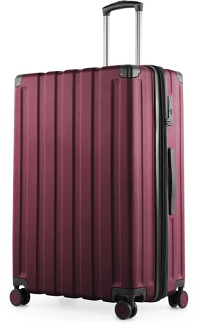 Hauptstadtkoffer Q-Damm Großer Koffer (78 cm) 111-133 L, Burgund | ABS-Hartschale · TSA-Zahlenschloss · Erweiterbar · 4 Rollen · Austauschbare Ersatzteile · Aufgabegepäck · Urlaub · 2-3 Wochen