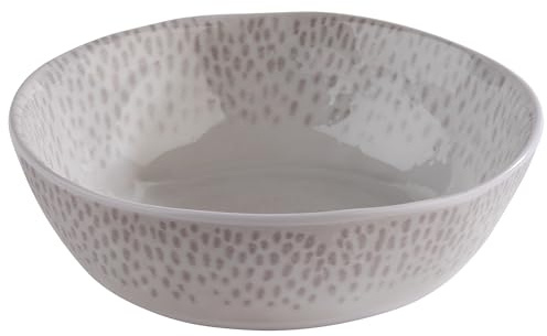 APS 85321 Schale FOOTMARK, Ø 18 cm, Höhe 5,5 cm, 0,6 Liter, Melamin, Dekor, weiß-grau